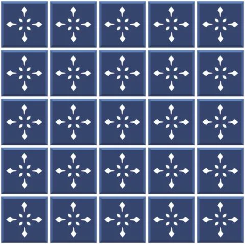 Vector. Seamless mediterranean geometric folk pattern. Talavera template. Stock Illustration