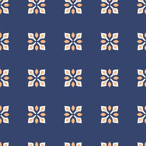 Vector. Seamless mediterranean geometric pattern in patchwork style. Talavera Stock Illustration