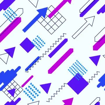 Vector seamless Memphis pattern. abstract background Stock Illustration