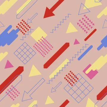 Vector seamless Memphis pattern. abstract background Stock Illustration