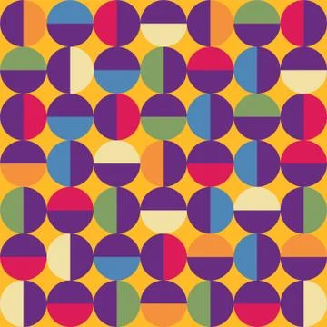 Vector seamless mid century absctract geometric pattern. Stock Illustration