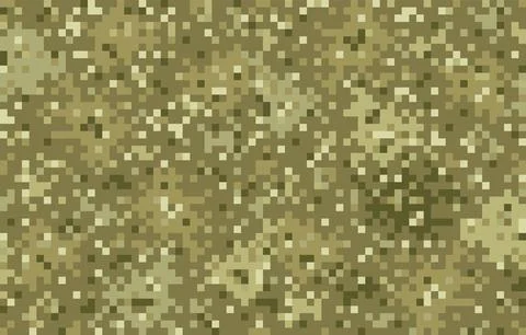 Vector seamless military pattern in pixel style. Stock Illustration