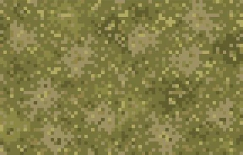Vector seamless military pattern in pixel style. Stock Illustration