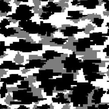 Vector Seamless Millitary Modern Square Camouflage Stock Illustration