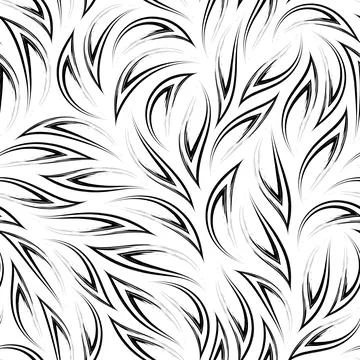 Vector seamless monochrome pattern stylized flame or fire.Seamless vector black Illustrazione stock