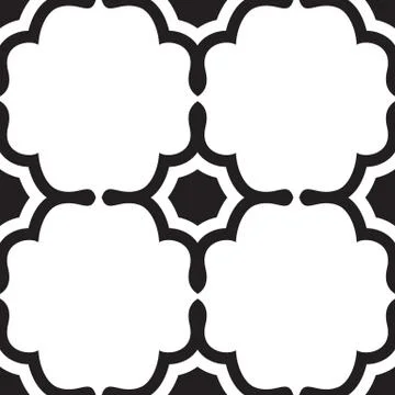 Vector seamless monochrome texture of geometric elements isolated on white Stock Illustration