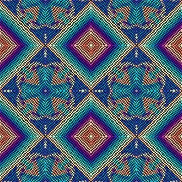 Vector seamless mosaic art pattern. Art background. Stock Illustration