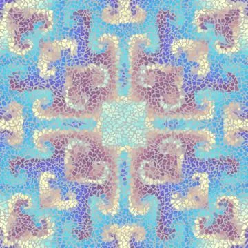 Vector seamless mosaic art pattern. Art background. Stock Illustration