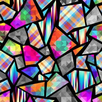 Vector seamless mosaic art pattern. Art background. Stock Illustration