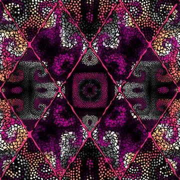 Vector seamless mosaic art pattern. Art background. Stock Illustration