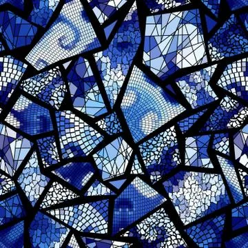 Vector seamless mosaic art pattern. Art background. Stock Illustration
