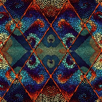 Vector seamless mosaic art pattern. Art background. Stock Illustration