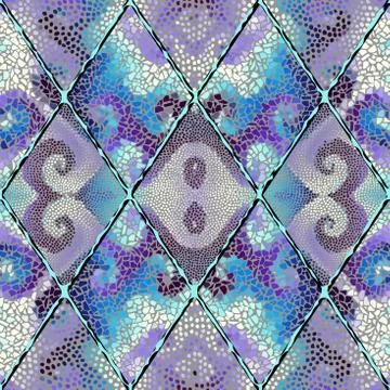 Vector seamless mosaic art pattern. Art background. Stock Illustration
