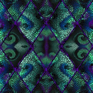 Vector seamless mosaic art pattern. Art background. Stock Illustration