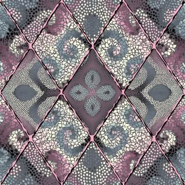 Vector seamless mosaic art pattern. Art background. Stock Illustration