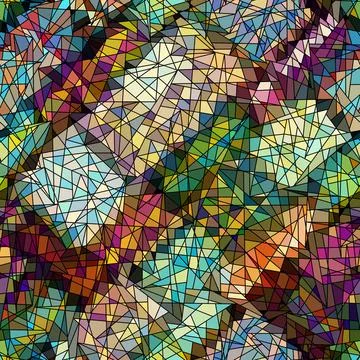 Vector seamless mosaic art pattern. Art background. Stock Illustration
