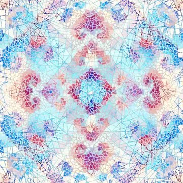 Vector seamless mosaic art pattern. Art background. Stock Illustration