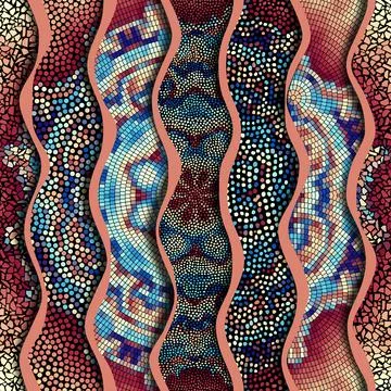 Vector seamless mosaic art pattern. Art background. Stockillustratie