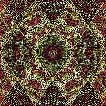 Vector seamless mosaic art pattern. Art background. Stock Illustration
