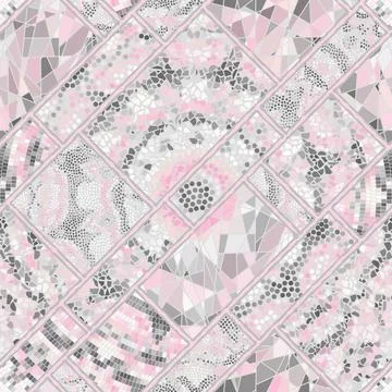 Vector seamless mosaic art pattern. Art background. Illustrazione stock