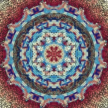 Vector seamless mosaic art pattern. Art background. Stock Illustration