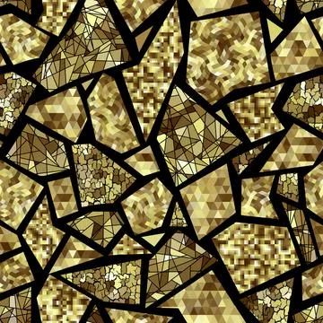 Vector seamless mosaic art pattern. Art background. Stock Illustration
