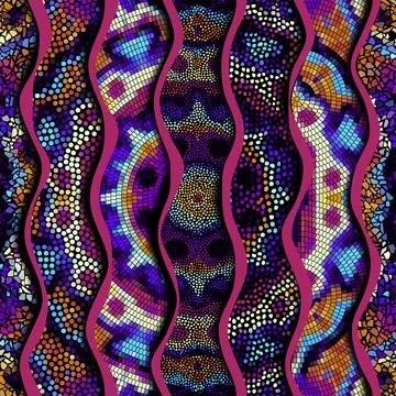 Vector seamless mosaic art pattern. Art background. Stock Illustration