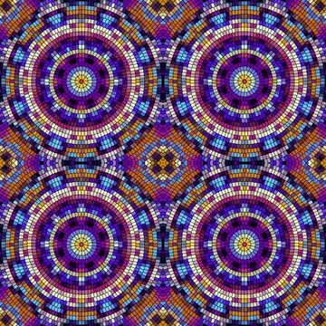 Vector seamless mosaic art pattern. Art background. Stock Illustration
