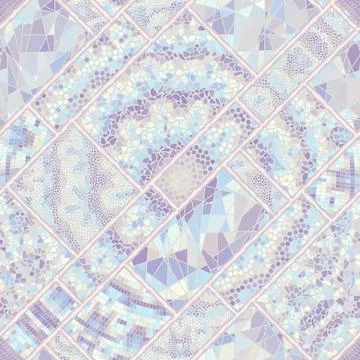 Vector seamless mosaic art pattern. Art background. Stock Illustration