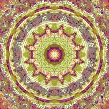 Vector seamless mosaic art pattern. Art background. Stock Illustration