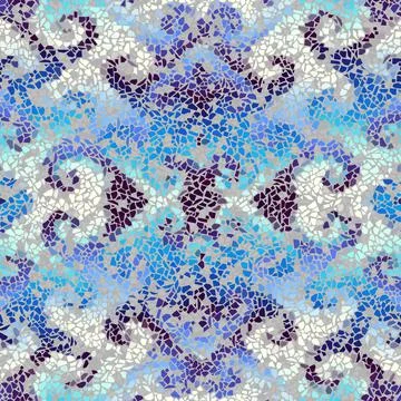 Vector seamless mosaic art pattern. Art background. Stock Illustration
