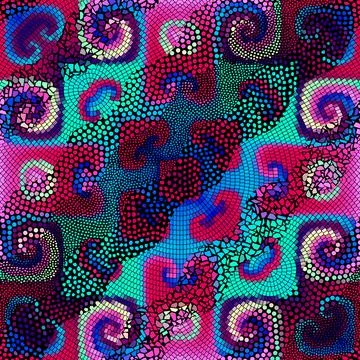 Vector seamless mosaic art pattern. Art background. Stock Illustration