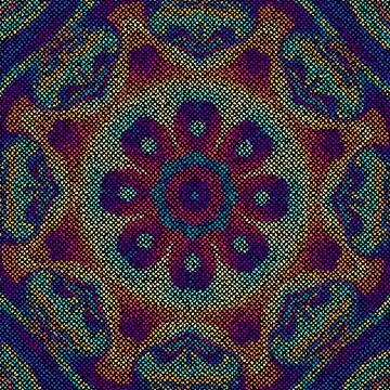 Vector seamless mosaic art pattern. Art background. Mandala image 스톡 일러스트