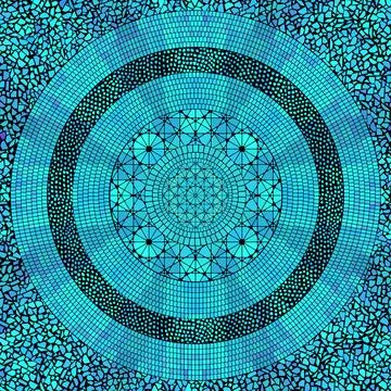 Vector seamless mosaic art pattern. Art background. Stock Illustration