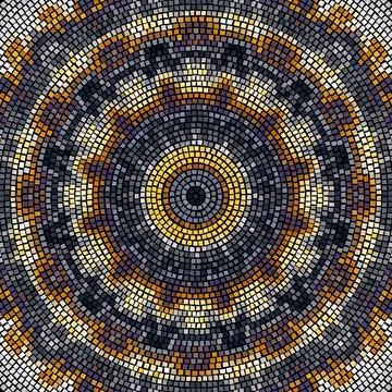 Vector seamless mosaic art pattern. Art background. Stock Illustration