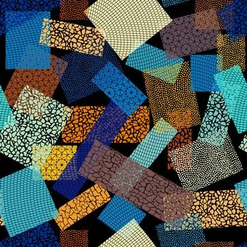 Vector seamless mosaic art pattern. Art background. Stock Illustration