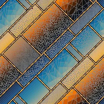 Vector seamless mosaic art pattern. Art background. 库存插图