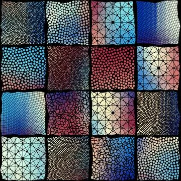 Vector seamless mosaic art pattern. Art background. Stock Illustration