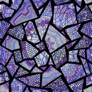 Vector seamless mosaic art pattern. Art background. Stock Illustration