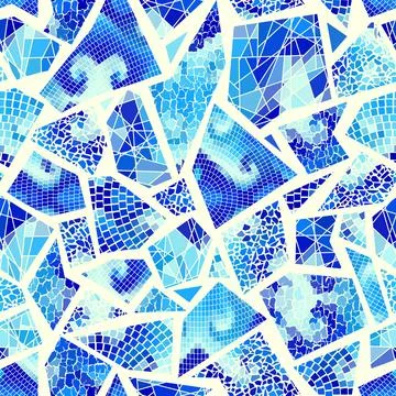 Vector seamless mosaic art pattern. Art background. Stock Illustration