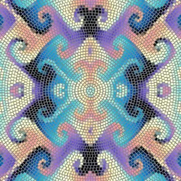 Vector seamless mosaic art pattern. Art background. Stock Illustration