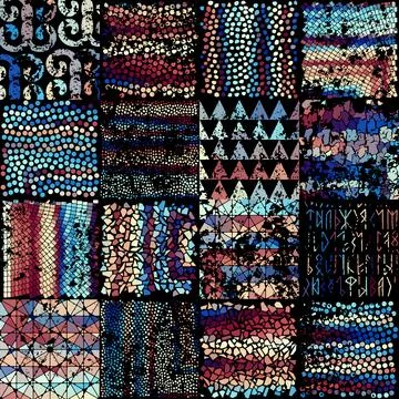 Vector seamless mosaic art pattern. Art background. イラスト素材