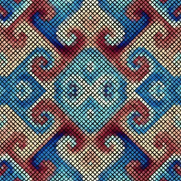 Vector seamless mosaic art pattern. Art background. Stock Illustration