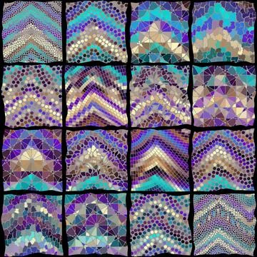 Vector seamless mosaic art pattern. Art background. Stock Illustration