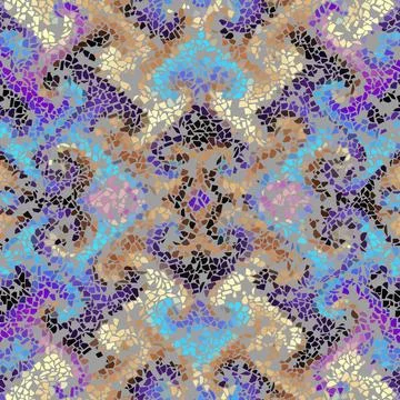 Vector seamless mosaic art pattern. Art background. Stock Illustration