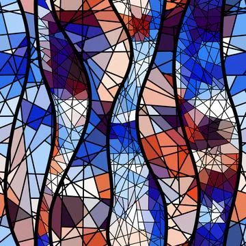 Vector seamless mosaic art pattern. Art background. イラスト素材