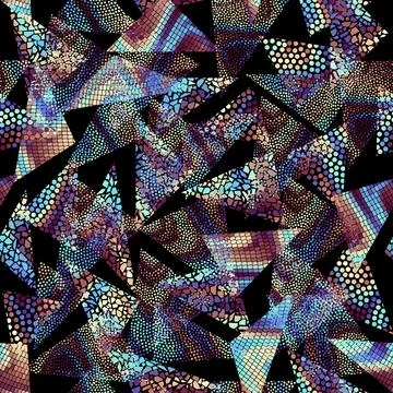 Vector seamless mosaic art pattern. Art background. Stock Illustration