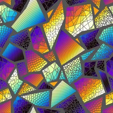Vector seamless mosaic art pattern. Art background. 库存插图