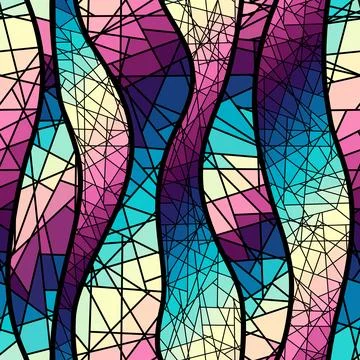 Vector seamless mosaic art pattern. Art background. Illustrazione stock