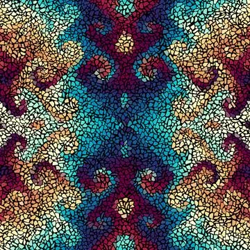 Vector seamless mosaic art pattern. Art background. Stock Illustration